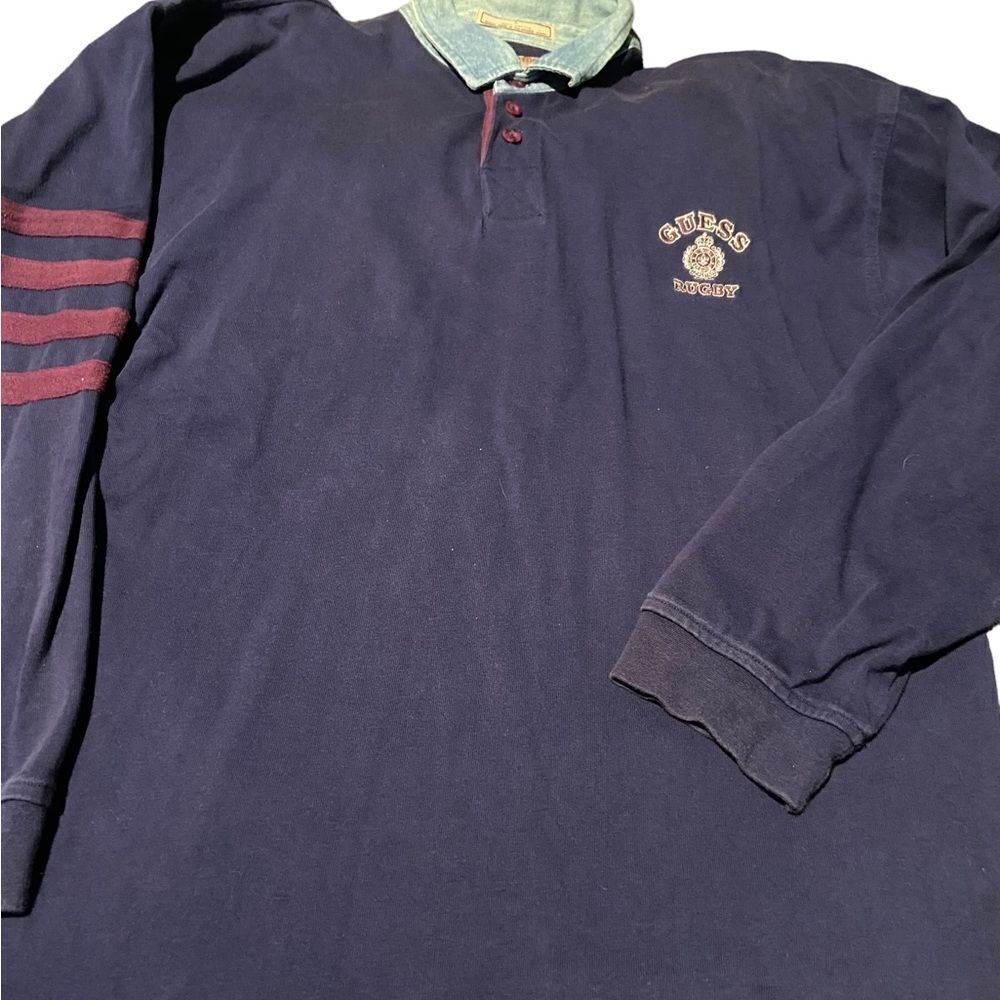 Guess vintage long sleeved polo excellent condition size large g1